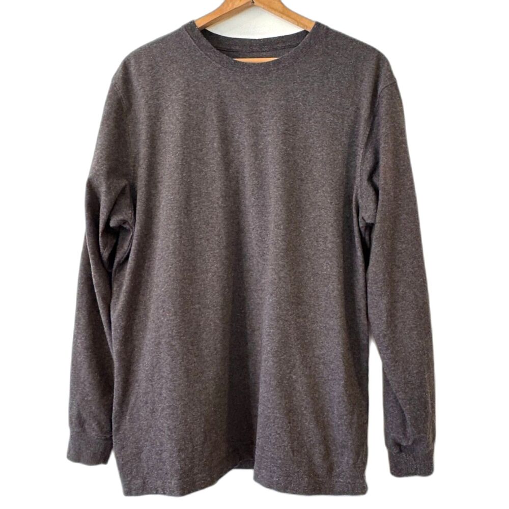 Carhartt Men's Grey Long Sleeve T-Shirt Spell Out Sleeve Original Fit Large